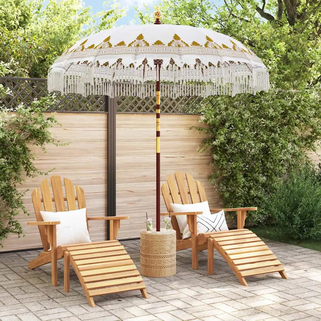 vidaXL Parasol Balinese Crema (210-220) x 260 cm