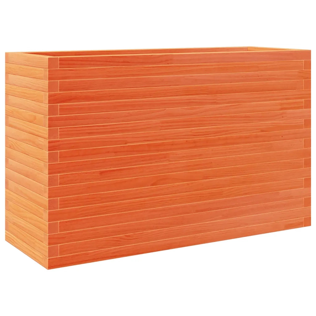 Fioriera Giardino-Vaso da Esterno-Contenitore per Piante Marrone Cera 110x40x68,5 Legno Massello Pino