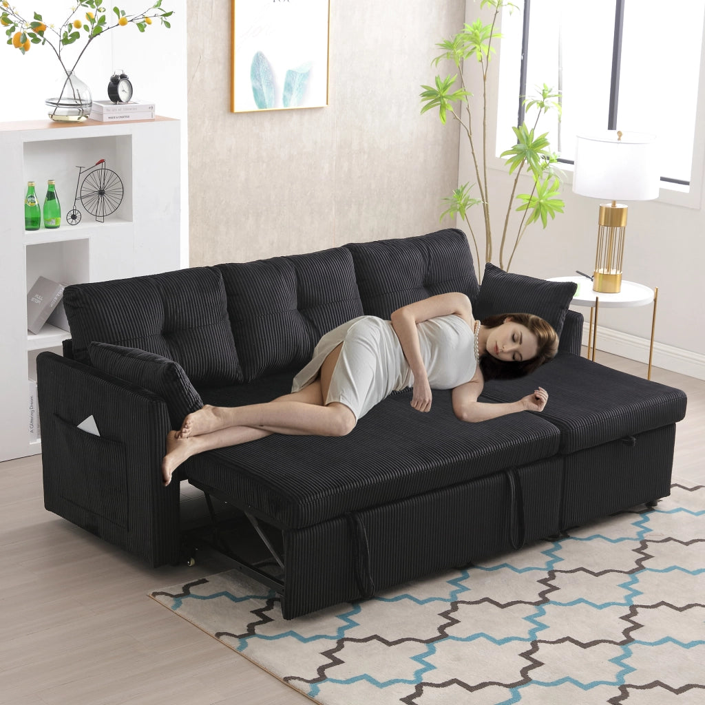 Divano Letto Angolare con Contenitore e Chaise Longue ¨C MINIMAL ¨C Modulare