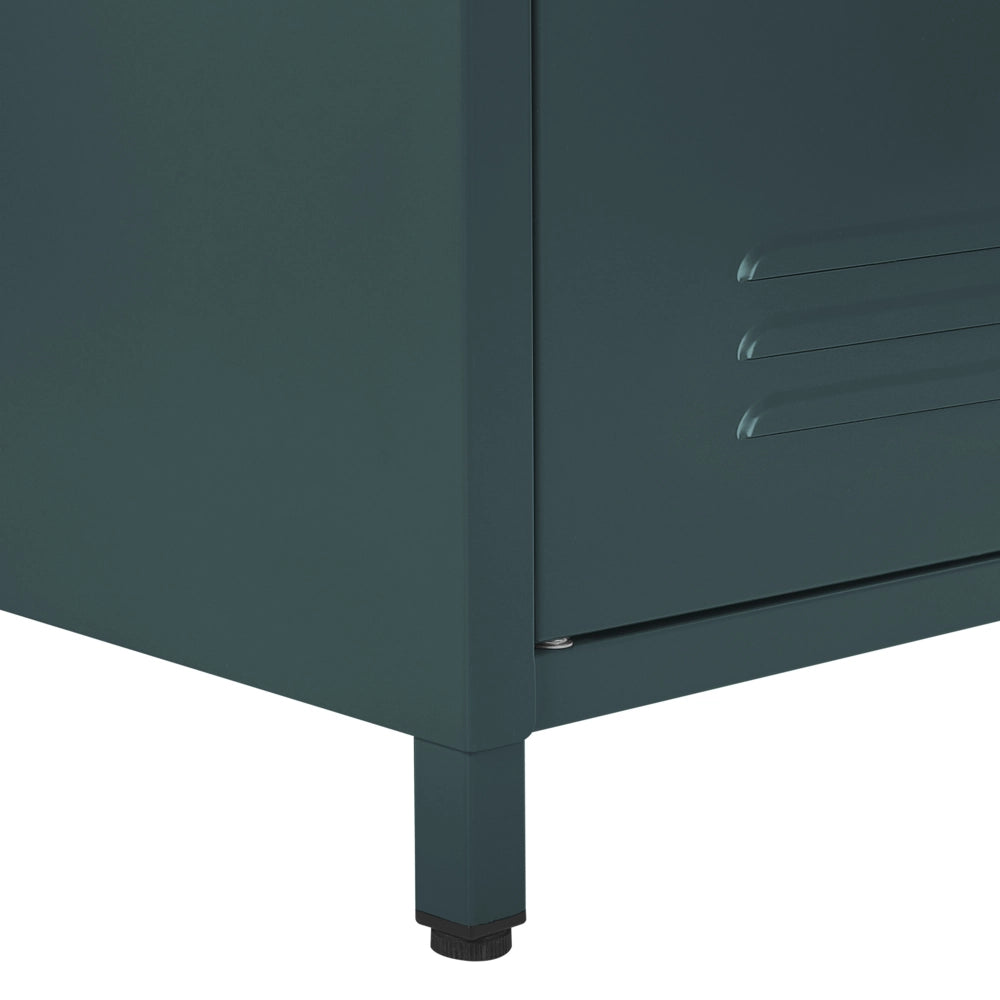 Mobiletto Portaoggetti Home Office Grigio Acciaio 2 Ante 4 Ripiani Design Industriale