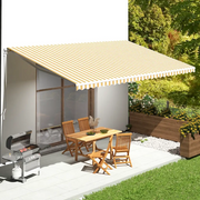 Tessuto di Ricambio per Tenda da Sole-Ricambio telo per tenda da sole Giallo e Bianco 6x3,5 m