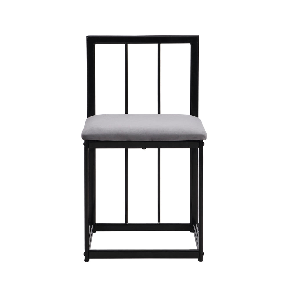 TAVOLO da pranzo con 6 sedie MDF bianco struttura in ferro nero