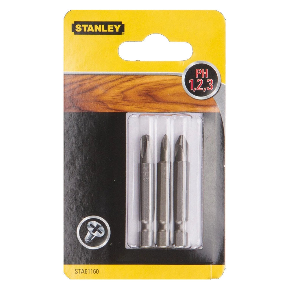 INSERTI PER AVVITATORI PH (3 pz) PH1-2-3 mm 48  - STANLEY