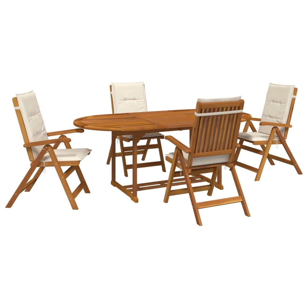 Set da pranzo da giardino 5 pezzi Naturale 3434482