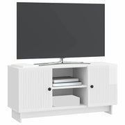 Mobile TV | Armadietto TV | Mobile Porta TV 102 x 34,5 x 50 cm Bianco Lucido Legno ingegnerizzato