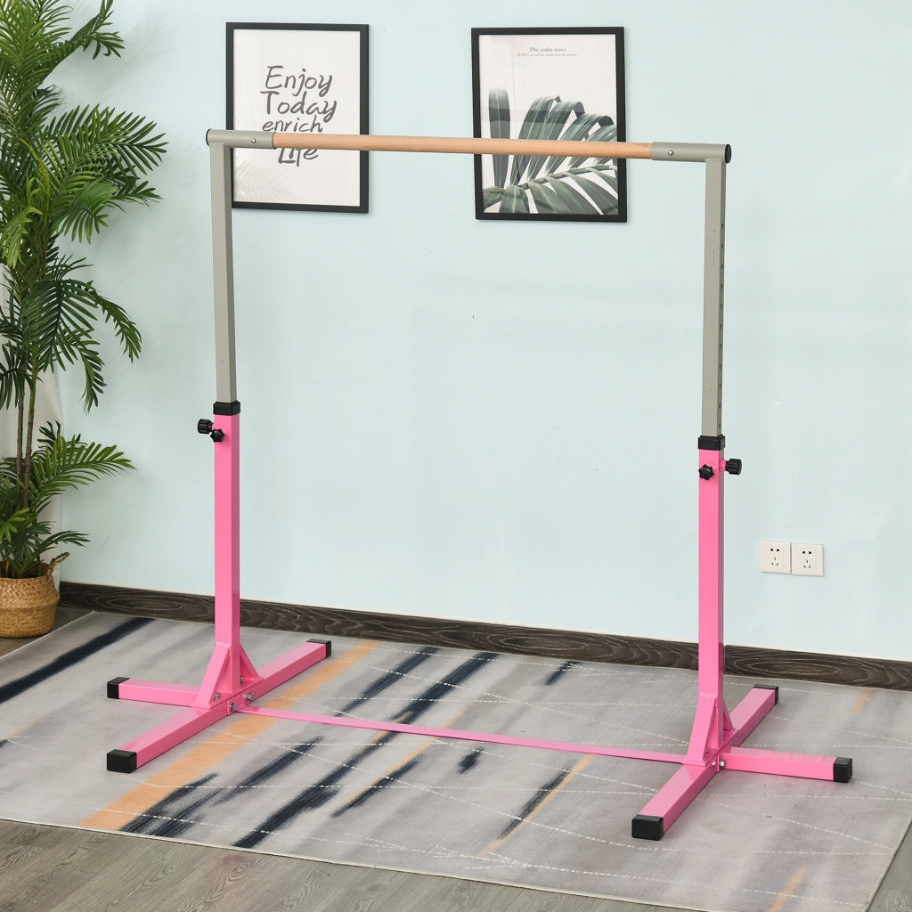 Barra di ginnastica per bambini regolabile ¨C zephmum ¨C rosa 92-150 cm