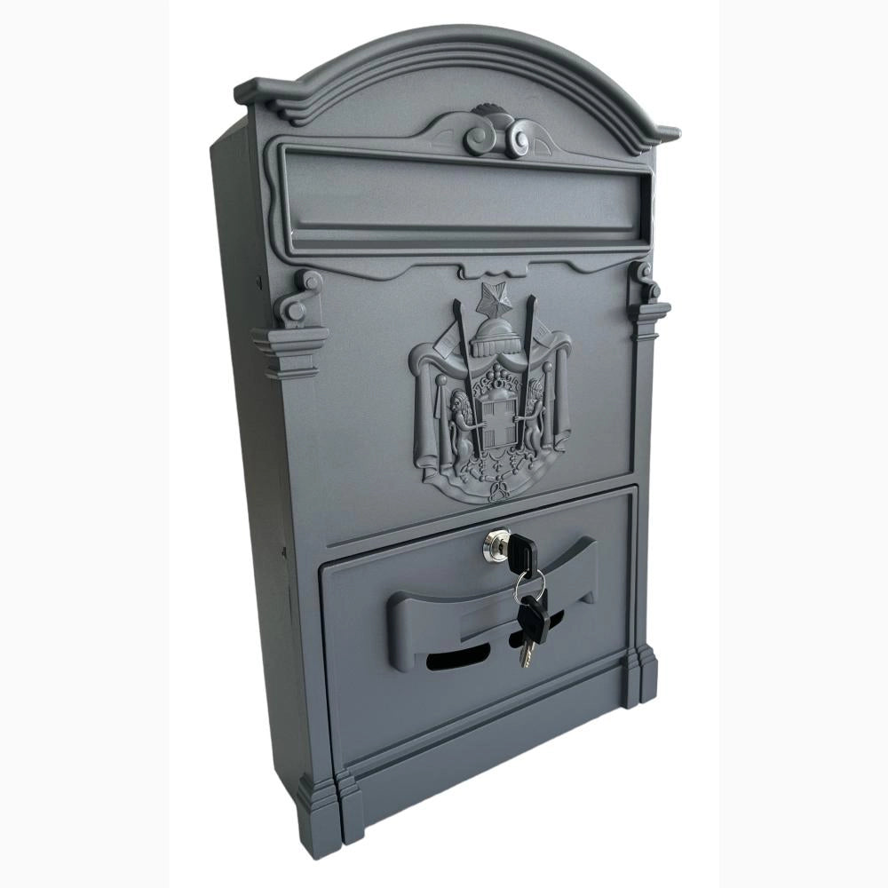 Cassetta Postale Portariviste in alluminio 255x88x405H cm Classico Colore Grigio