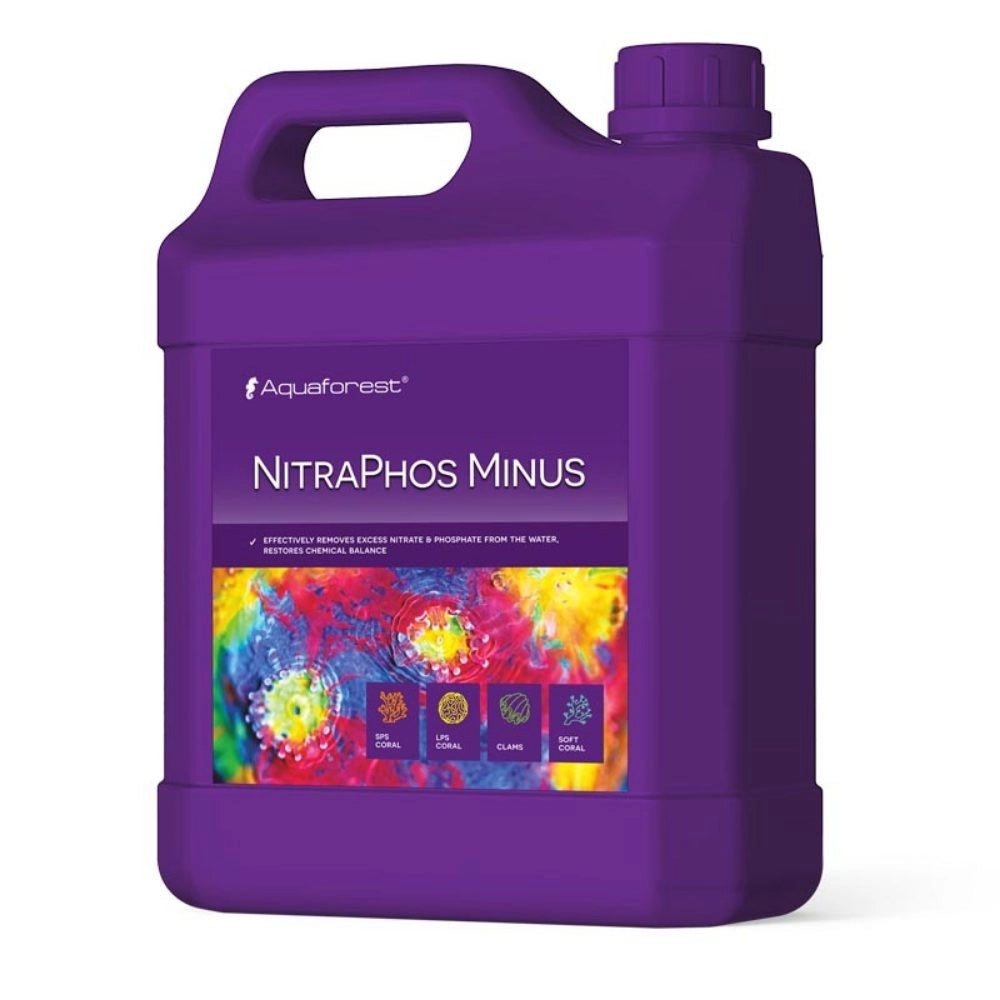 Aquaforest NitraPhos Minus - prodotto unico per la rimozione di nitriti, nitrati e fosfati in acqua marina Formato: 2 L