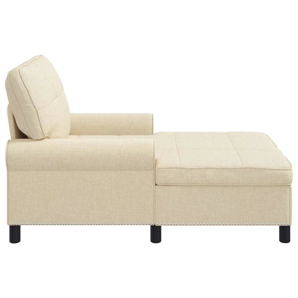 Chaise Lounge con cuscino Crema 91 x 157 x 91 cm Tessuto 42022936