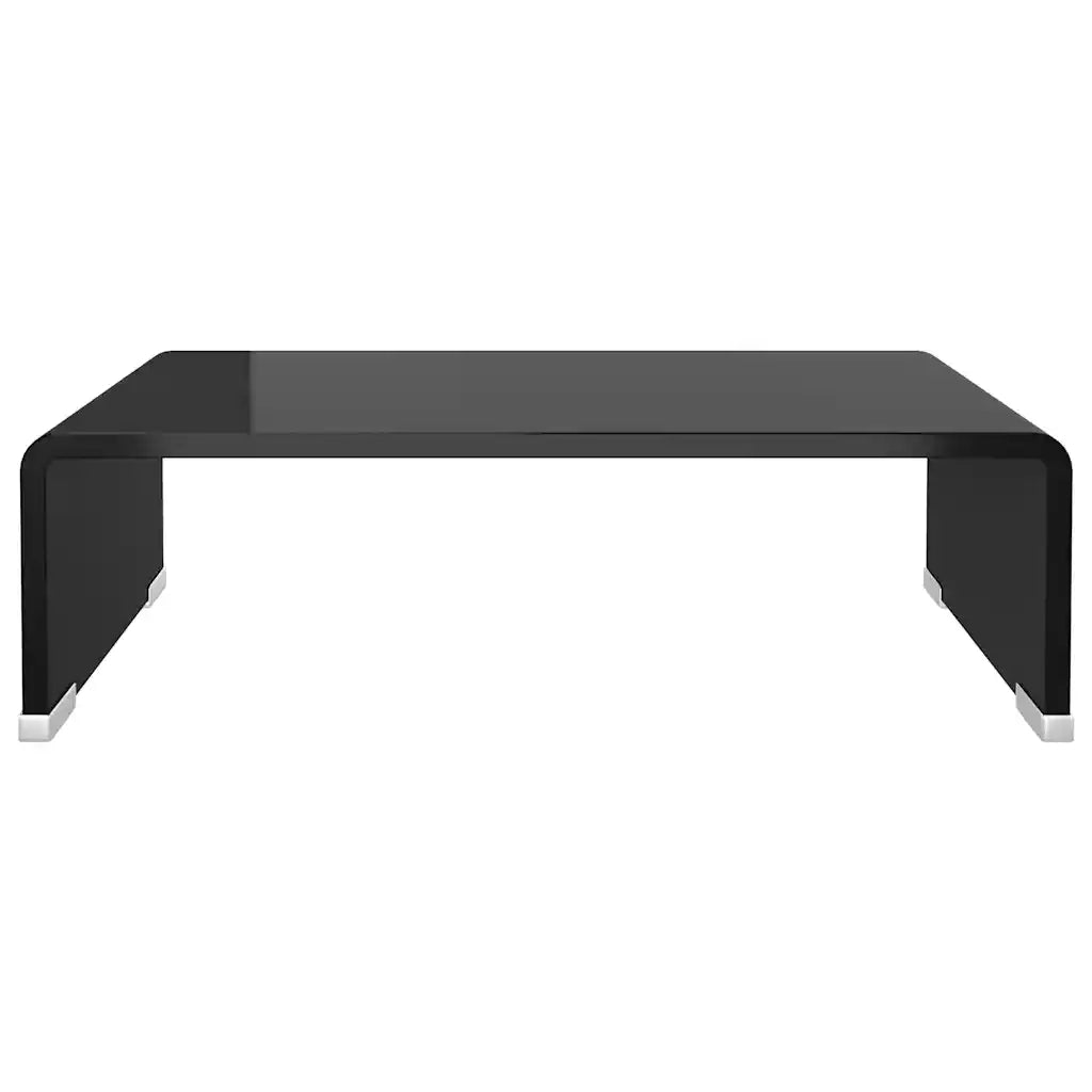 Mobile/Rialzo Porta TV in Vetro-Supporto per TV Nero 40x25x11 cm