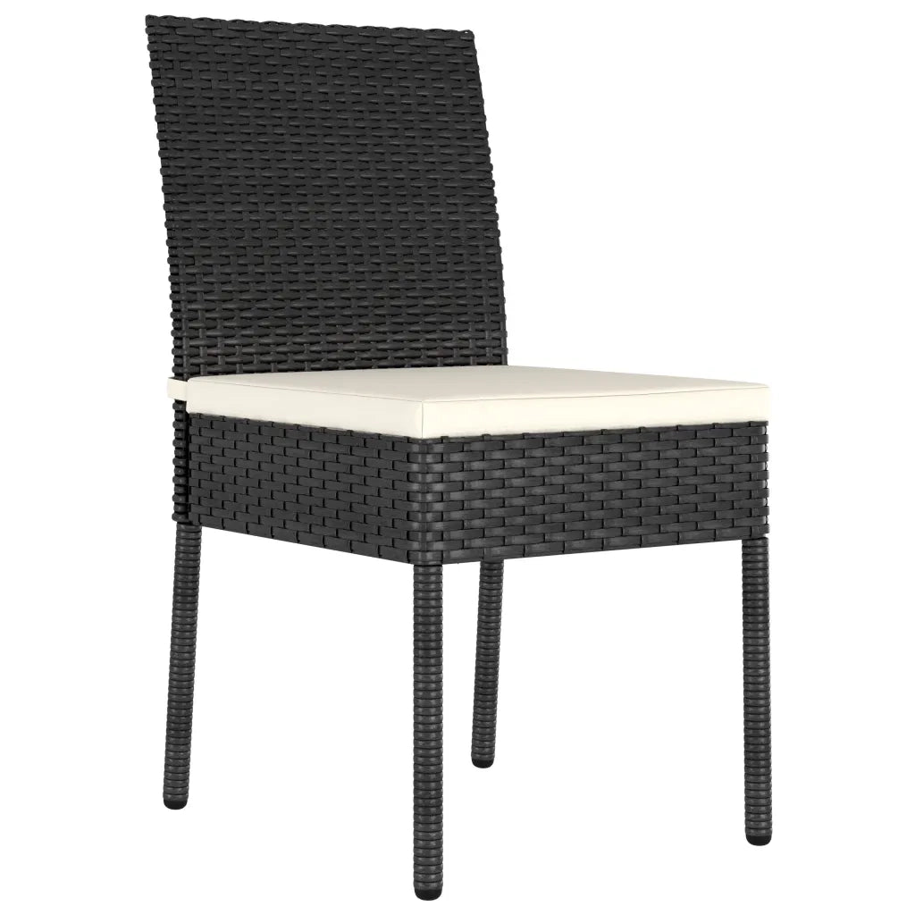 Set da Pranzo da Giardino 7 pz in Polyrattan Nero 3065697
