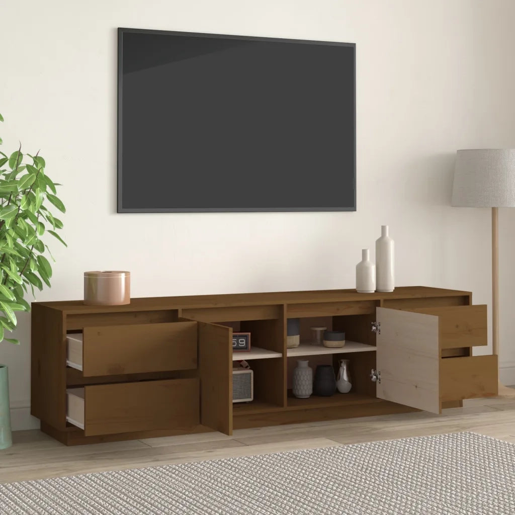 Mobile Porta TV ambra 176x37x47,5 cm in Legno Massello di Pino 814322