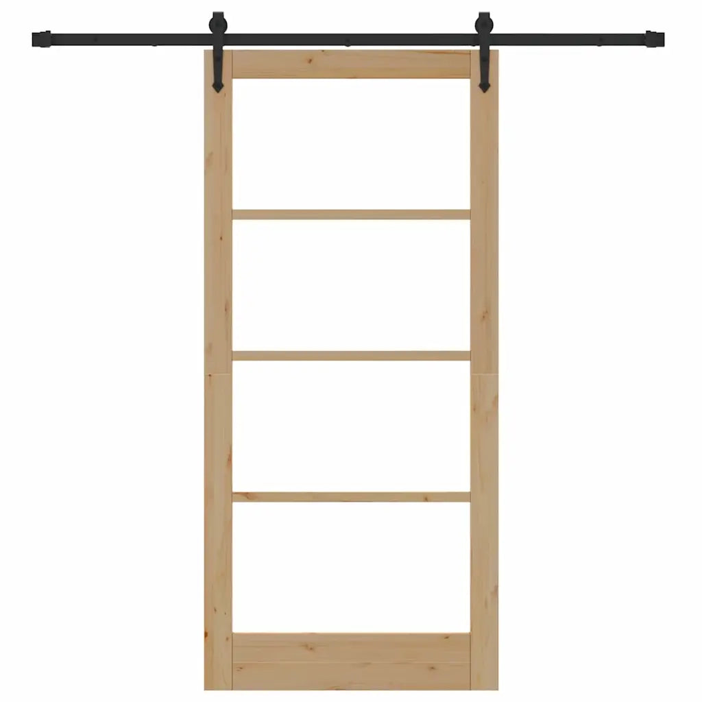 Porta scorrevole Naturale e Nero 93 x 202 cm 3332399