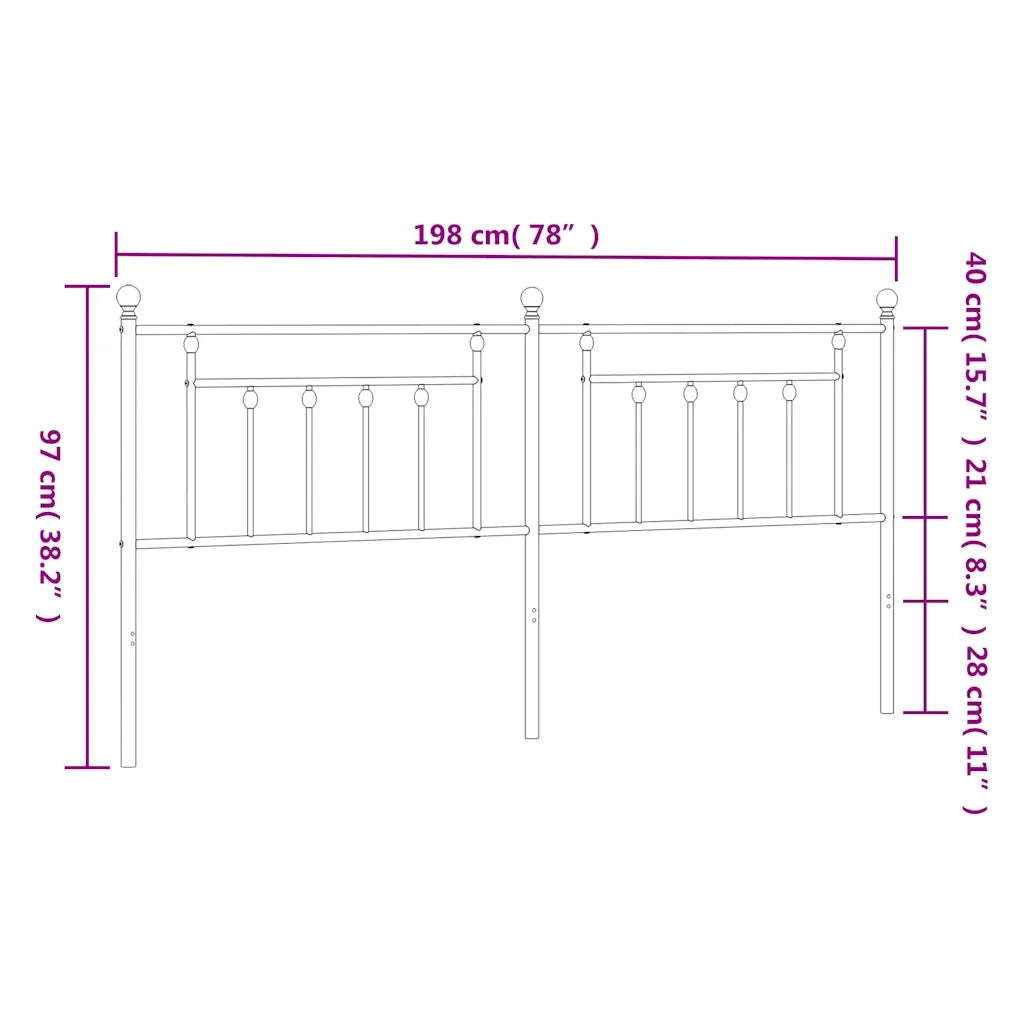Testiera di Ricambio in Metallo Bianco 193 cm 353623
