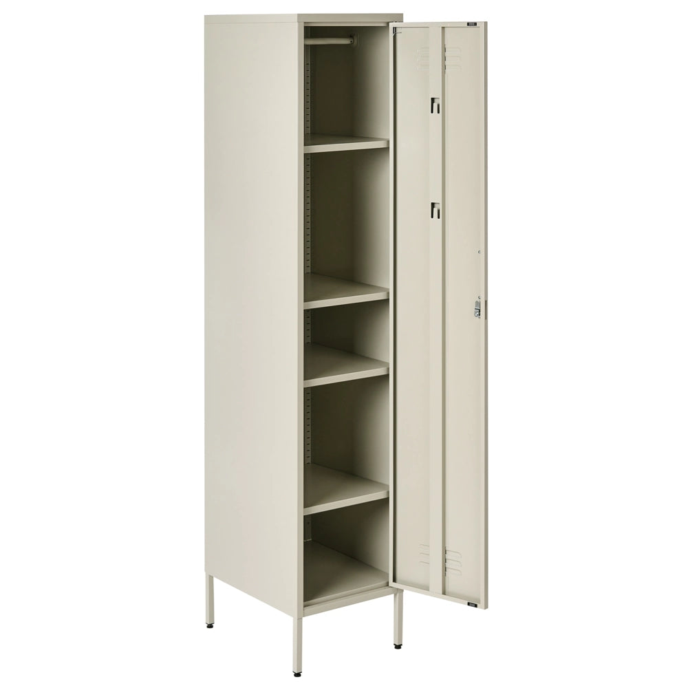Armadio metallico Armadietto metallico beige chiaro con 5 ripiani e barra moderna per ufficio domestico