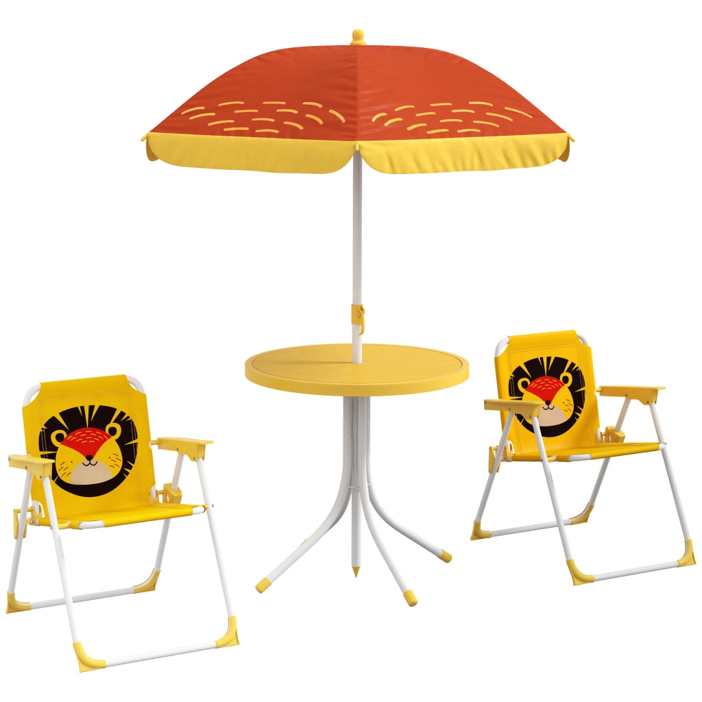 Set tavolo e sedie pieghevoli per bambini ¨C zephmum ¨C giallo, tema leone
