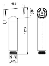 Set doccia idroscopino nero opaco in ottone con presa acqua e miscelatore