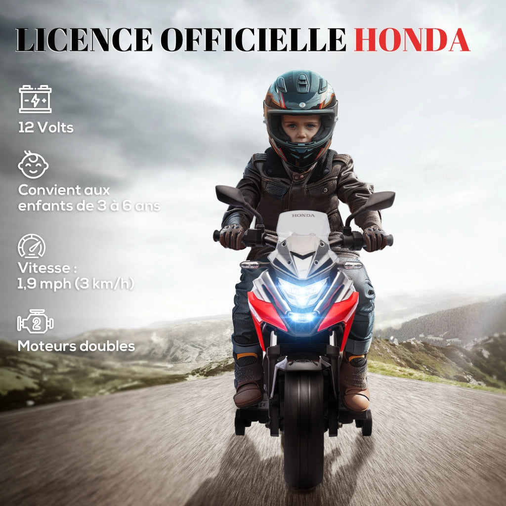 Moto Elettrica per Bambini 12V ¨C zephmum ¨C Rosso, Con Musica e Fari