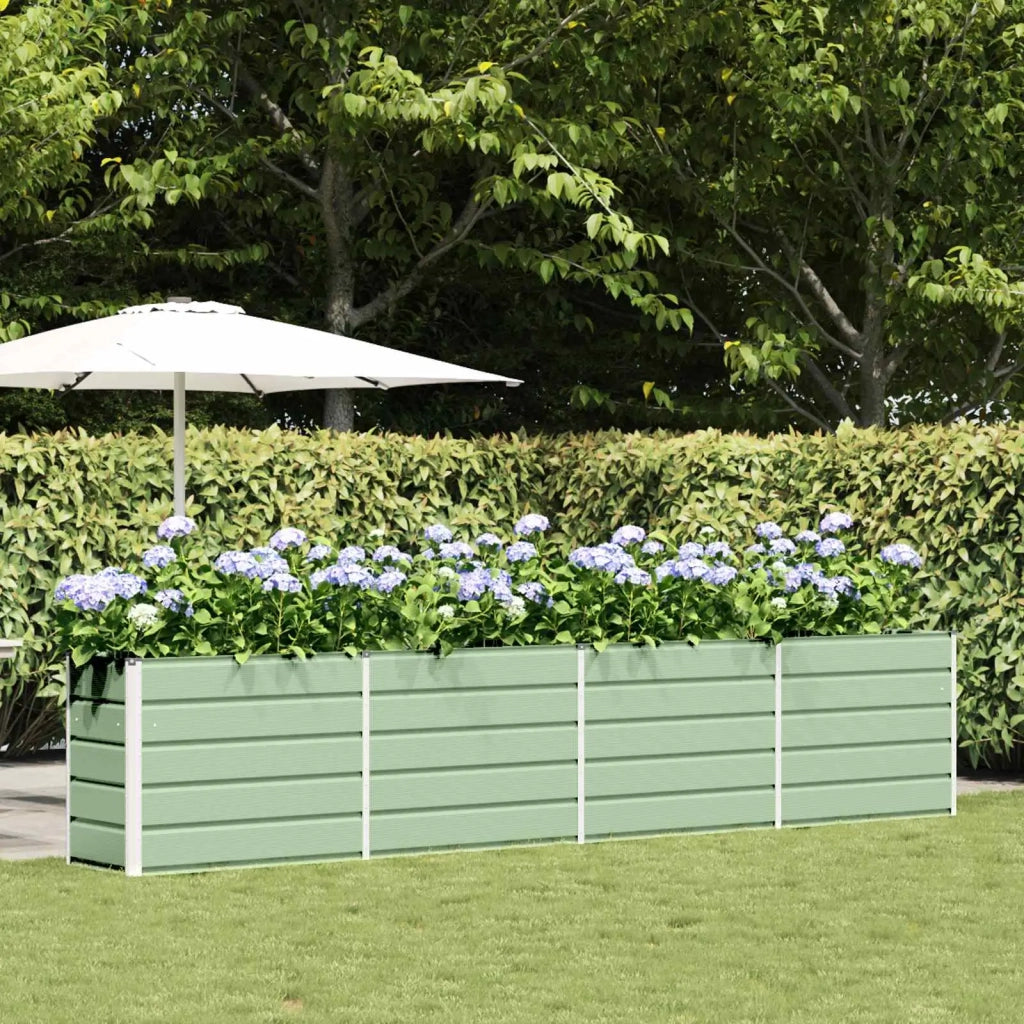 Fioriera | Cassetta per fiori | Vaso Verde Pastello 385 x 50 x 77 cm Acciaio zincato