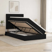 Letto con contenitore e materasso Nero 120 x 200 cm Tessuto 3459560