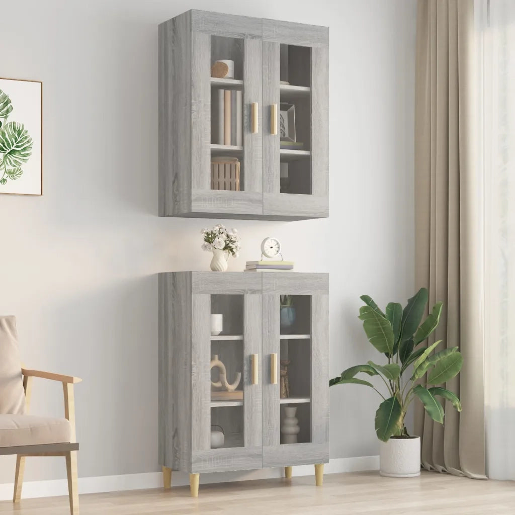 Armadietto Pensile a Parete Grigio Sonoma 69,5x34x90 cm CFW5623114