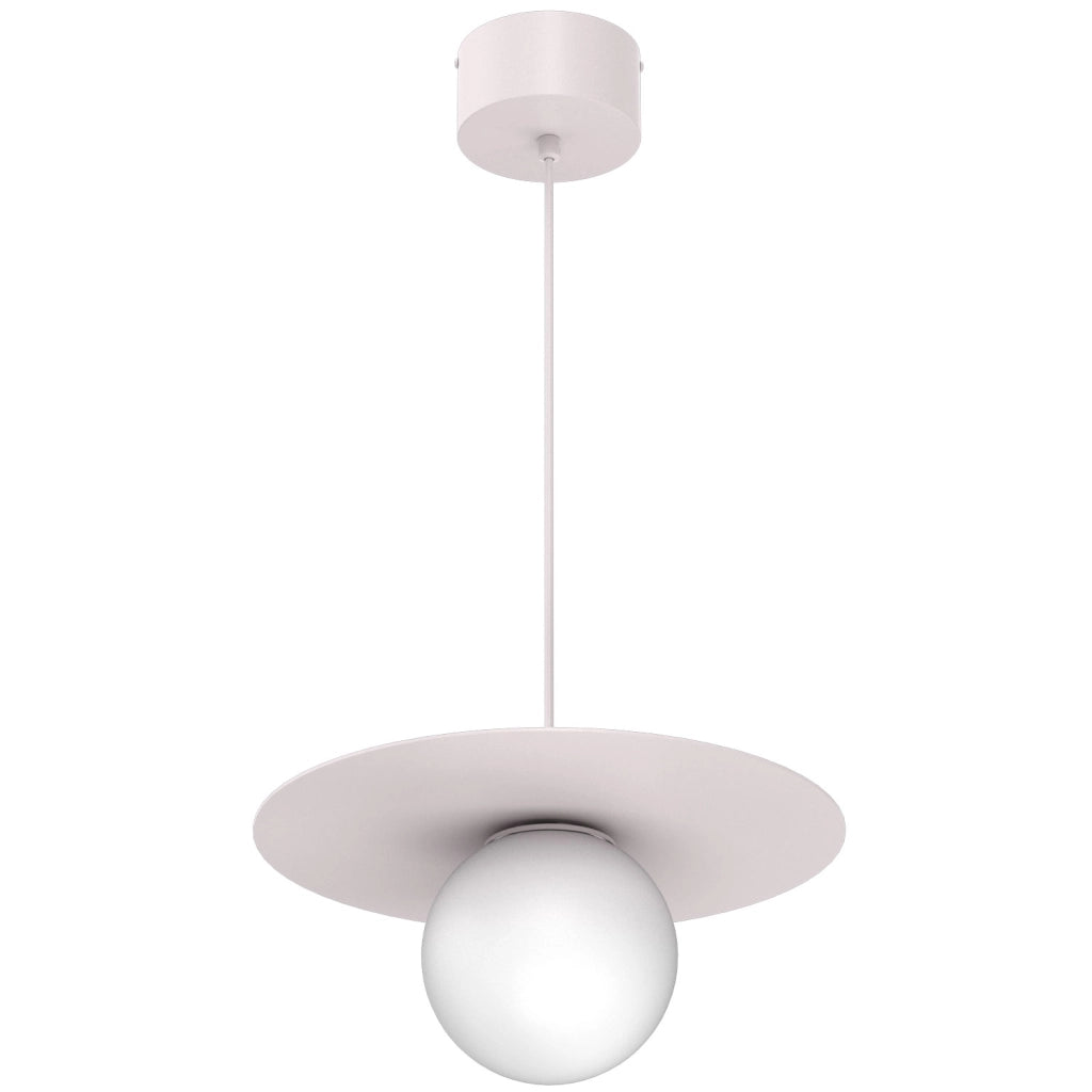 Lampada a sospensione Flat sfera 1xE27 cashmere bianca Luminex