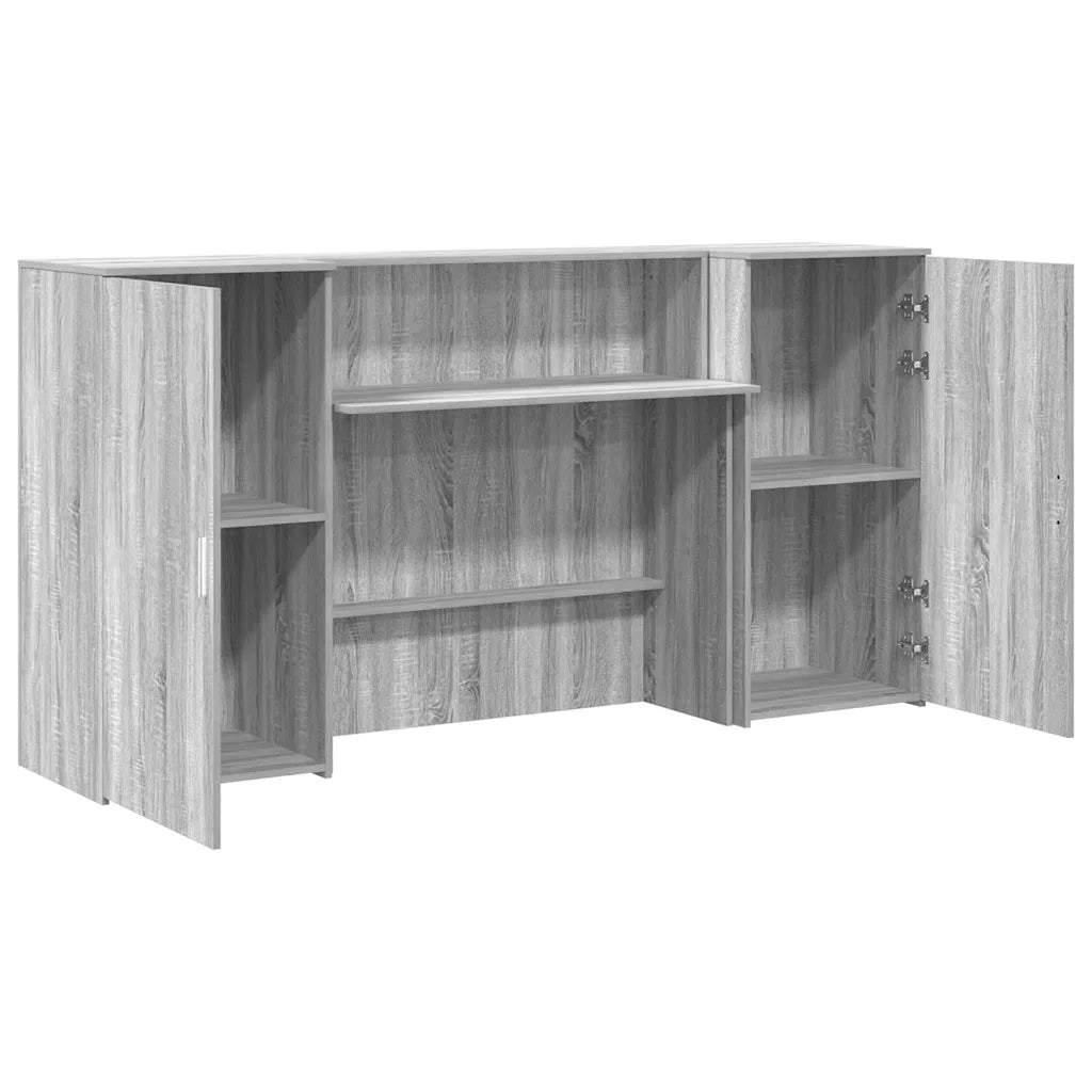Banco Reception Grigio Sonoma 200x50x103,5 cm Legno Multistrato 3324219