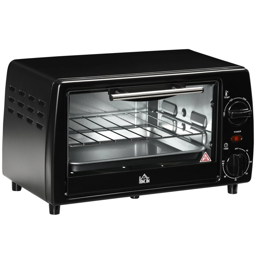 Mini Forno Elettrico 10 L 750 W con Temperatura 100-230°C; Timer 60 Min; Teglia e Griglia