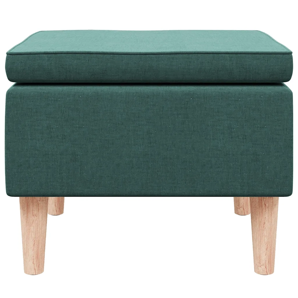 Poggiapiedi con Gambe in Legno Verde Scuro in Tessuto cod mxl 38591