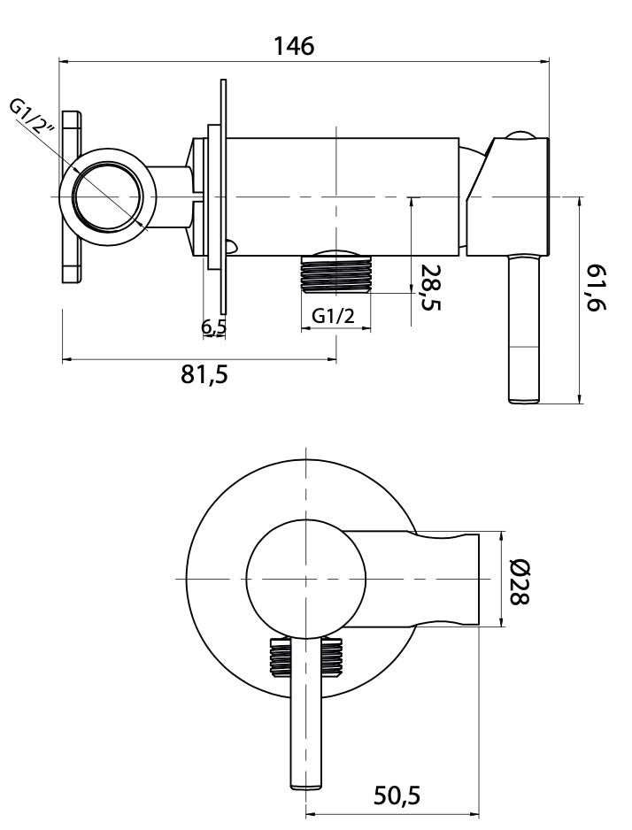 Set doccia idroscopino nero opaco in ottone con presa acqua e miscelatore