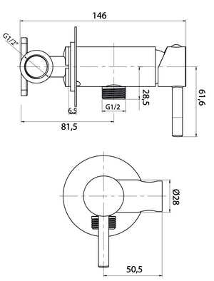 Set doccia idroscopino nero opaco in ottone con presa acqua e miscelatore