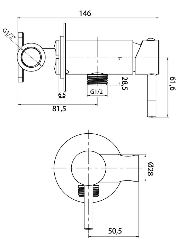 Set doccia idroscopino nero opaco in ottone con presa acqua e miscelatore