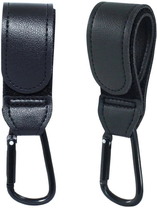 Due attacchi per passeggino nero - contenitore per pannolino e portabagagli - accessori per passeggino