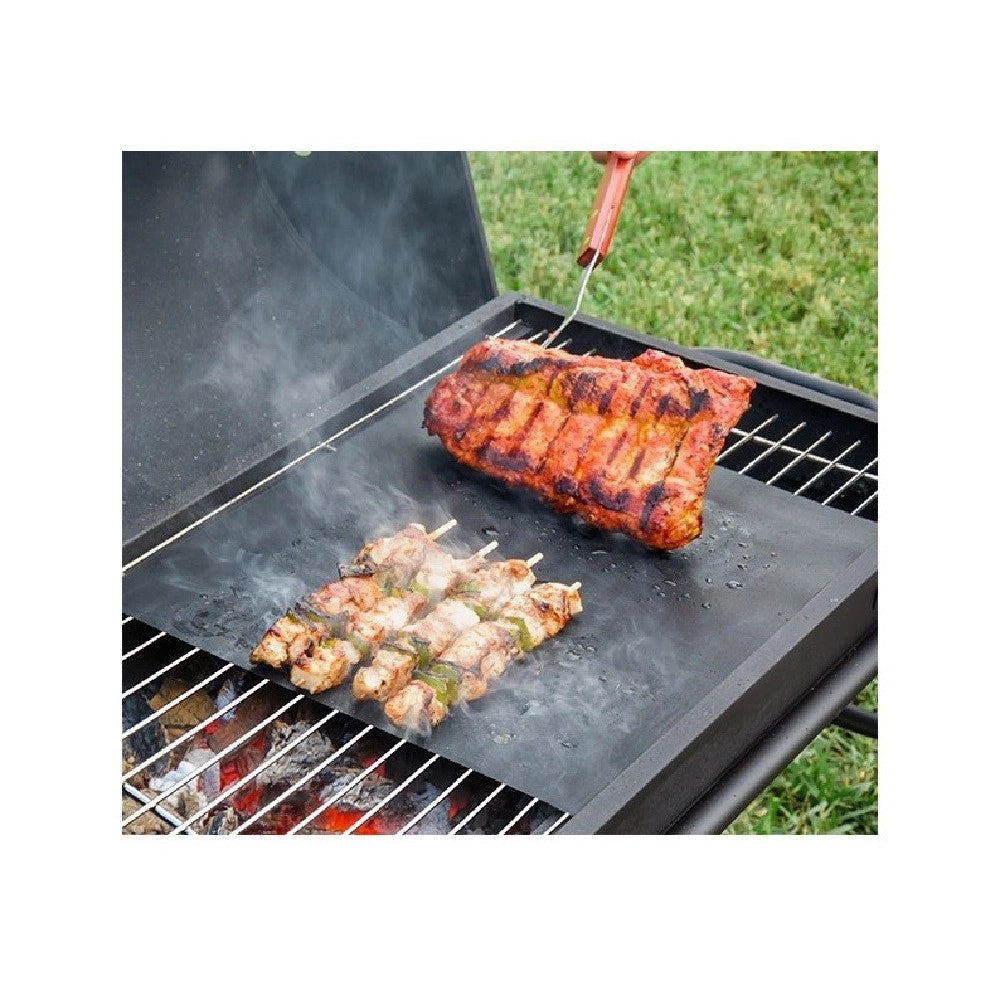 Trade Shop - Set 6pz Tappetini In Teflon Per Griglia Barbecue 40x33 Cm Riutilizzabili 7823804 -