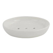 Trade Shop - Porta Sapone Saponetta Piatto Bianco Pelle Accessorio Arredo Bagno Elegante 87788 -