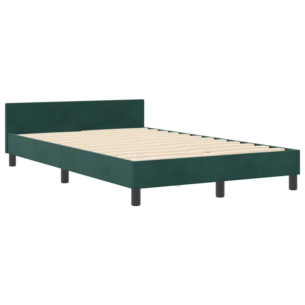 Letto a molle con testiera Verde Scuro 120 x 190 cm Velluto 3344996