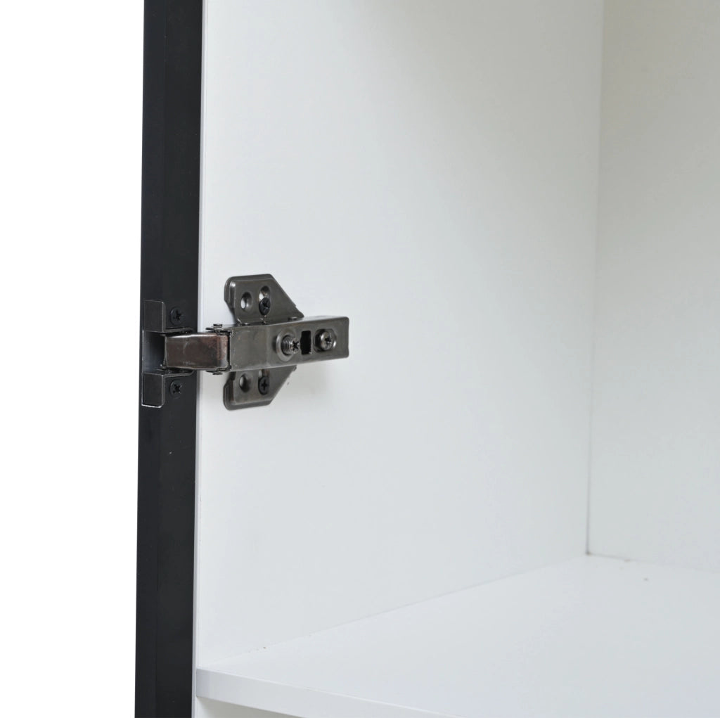Vetrina alta 200 cm con LED; 2 ante in vetro e 2 cassetti; bianco