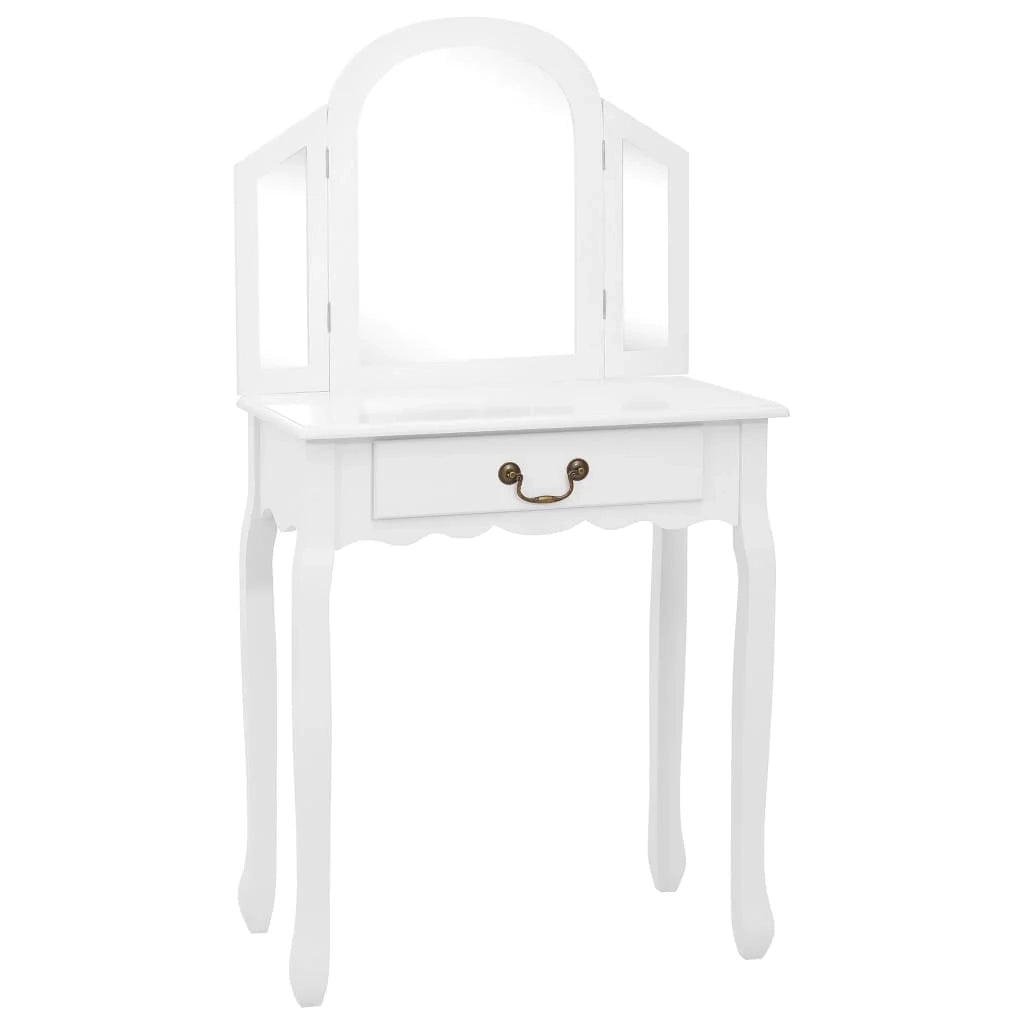 Toletta e sgabello di lusso 65 x 36 x 128 cm legno MDF bianco 02_0006268