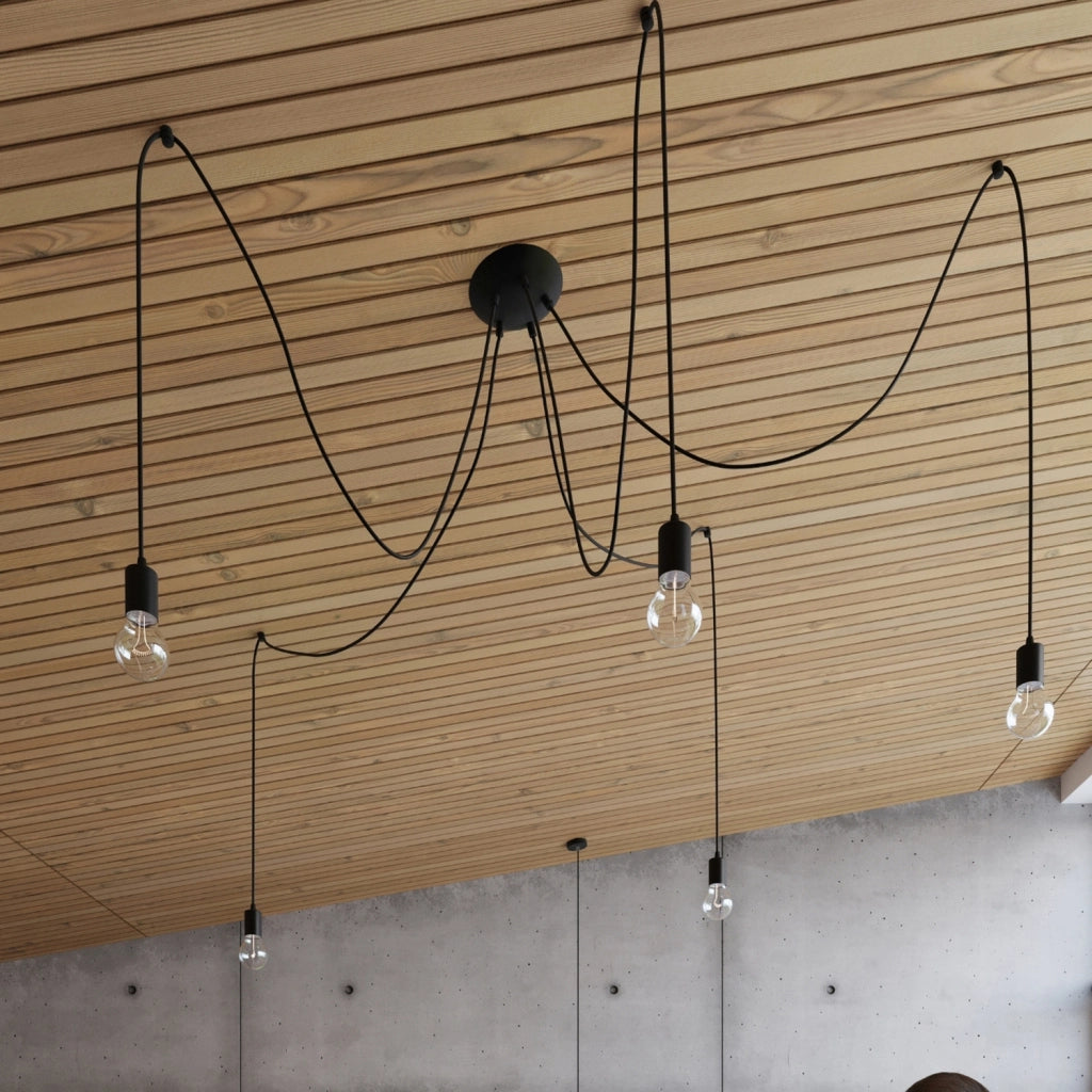 Lampada sospensione NIKOLO 1 luce nera E27 Pure Lume