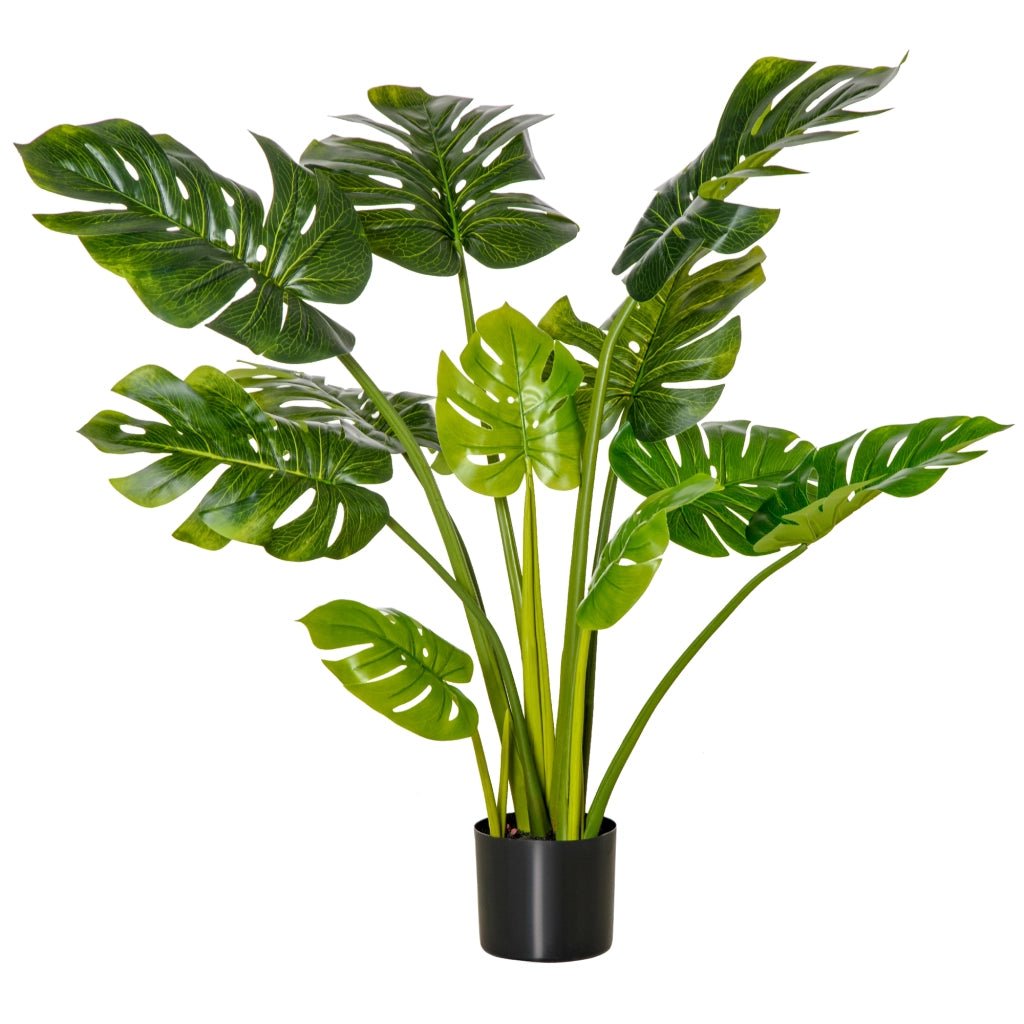 Pianta Finta Monstera 110 cm ¨C Zephmum ¨C Verde Plastica Vaso Interno Esterno
