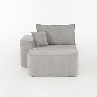 Chaise longue confortable - Xylo - Cuscini morbidi con tasche laterali, grigio