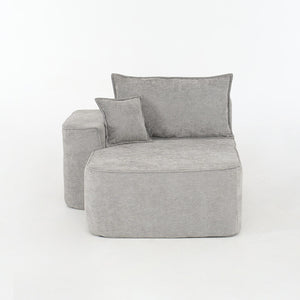 Chaise longue confortable - Xylo - Cuscini morbidi con tasche laterali, grigio