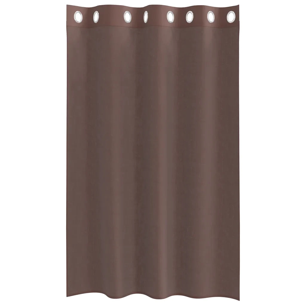 Tende in Voile con Occhielli 2 pz Marrone 140x175 cm 4102066