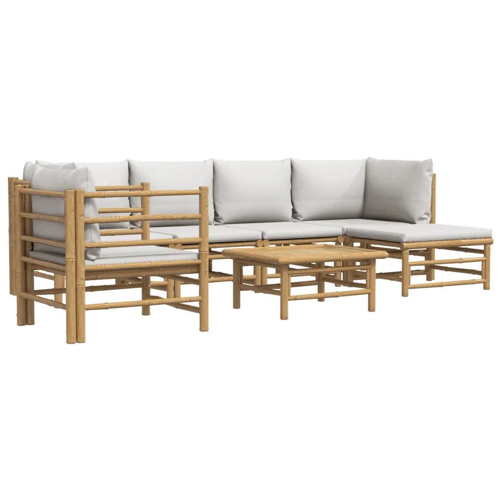 Set Salotto da Giardino 7pz con Cuscini Grigio Chiaro BambÃ¹cod mxl 76320