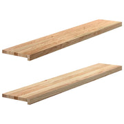 Davanzali 2 pz Non Trattati 140x25x2cm Legno Massello di Rovere
