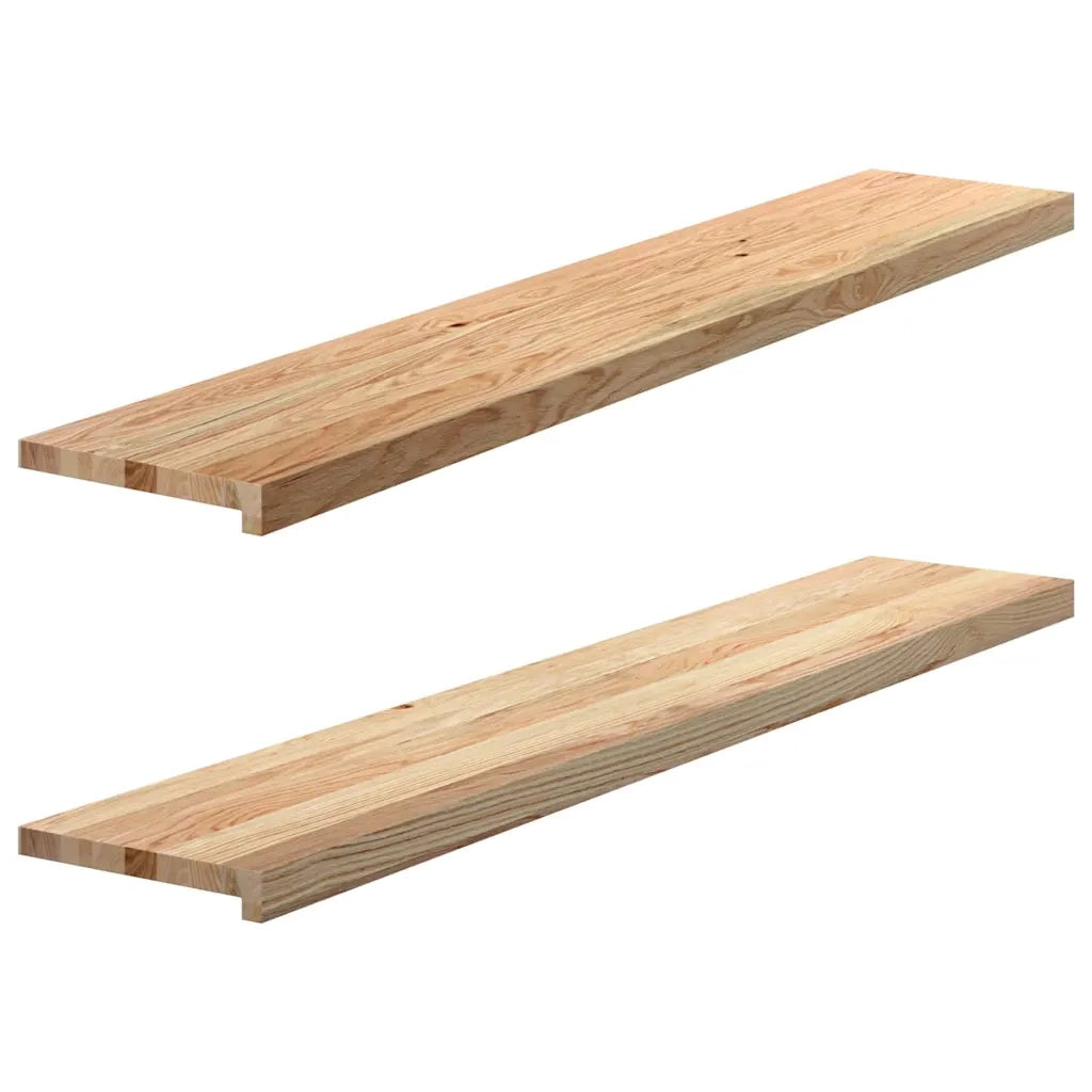 Davanzali 2 pz Non Trattati 140x25x2cm Legno Massello di Rovere