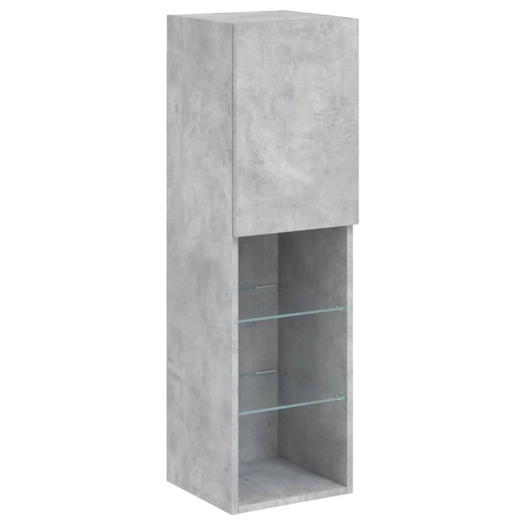 Mobile TV multimediale mensola TV credenza mobile TV per sala da pranzo soggiorno camera da letto con luci LED 2 pezzi 30,5 x 30 x 102 cm grigio 02_0028832