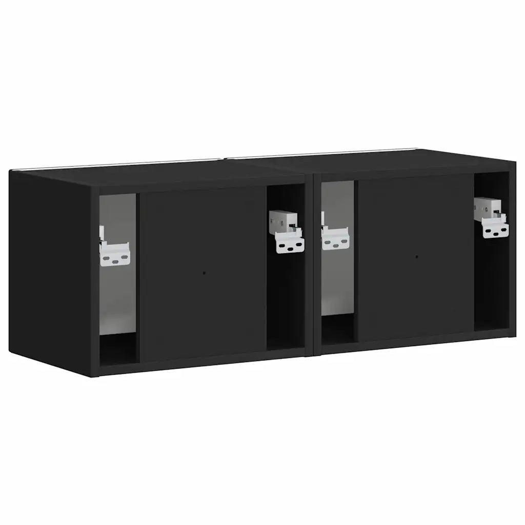 Mobile TV da parete 2 pcs Nero 39 x 31 x 29,5 cm 892172