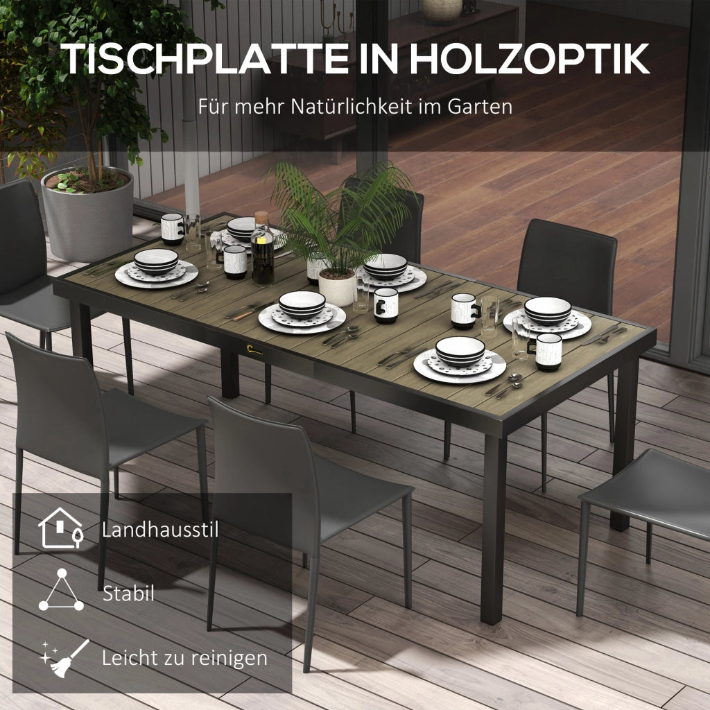 Tavolo da giardino per 8 persone ¨C zephmum ¨C legno naturale 190x90x74