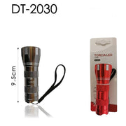 Trade Shop - Mini Torcia Led Elettrica Luce Tascabile Portatile 9.5 Cm Con Gancetto Dt-2030 -